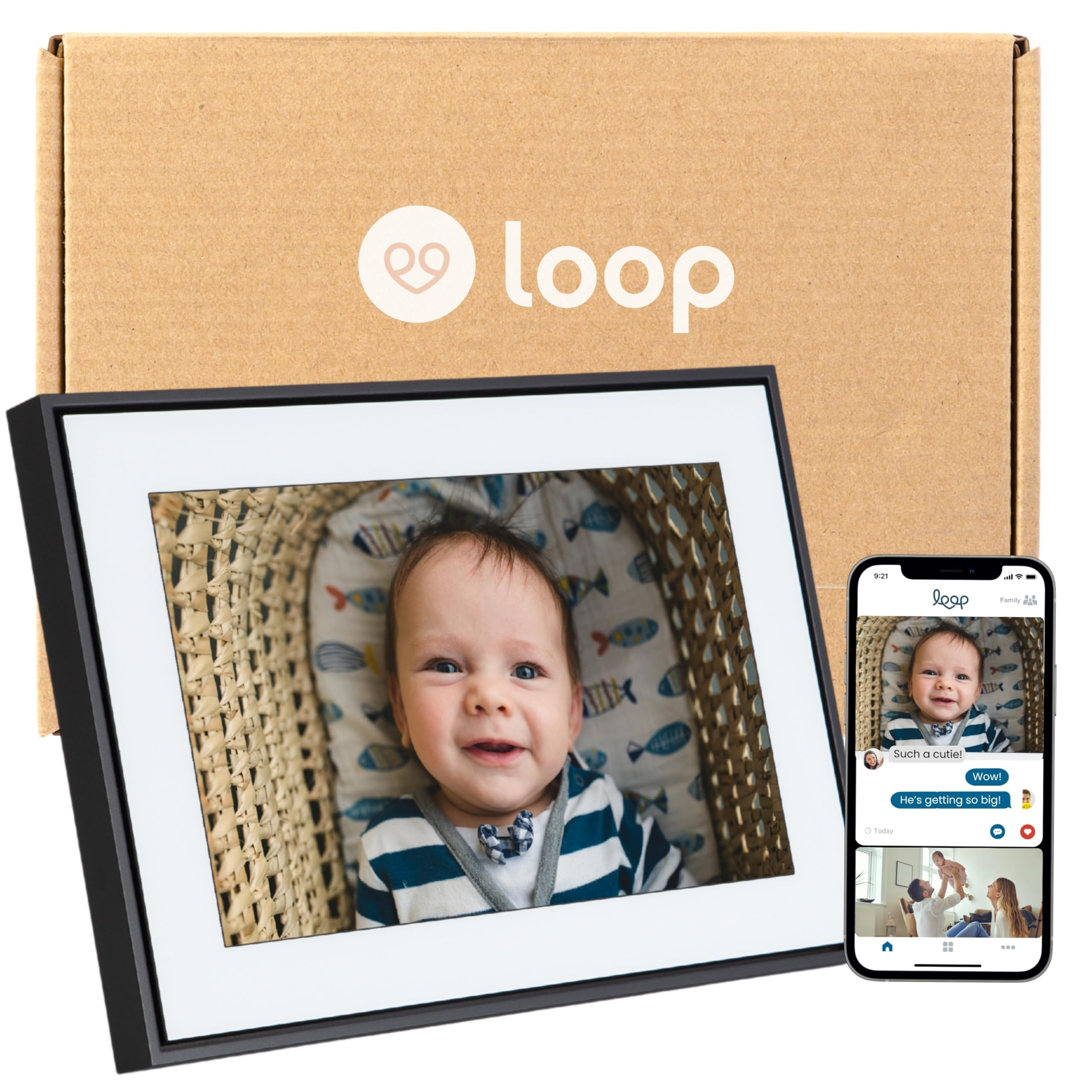 Loop Wi-Fi Digital Picture Frame with Touch Screen, 10-Inch Display, The Only Frame to Offer Text... | Amazon (US)