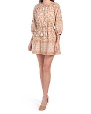 Artisan Crafted Woodblock Print Rosy Mini Dress | TJ Maxx