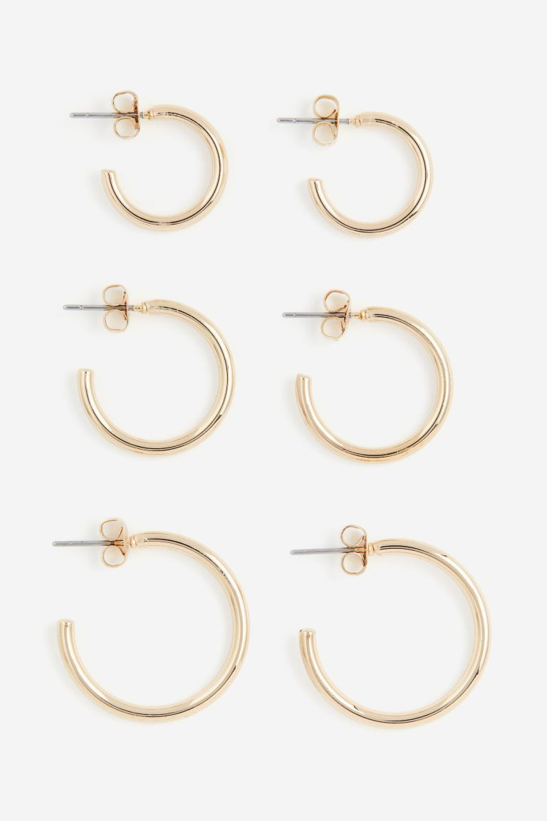 3 Pairs Hoop Earrings | H&M (US + CA)