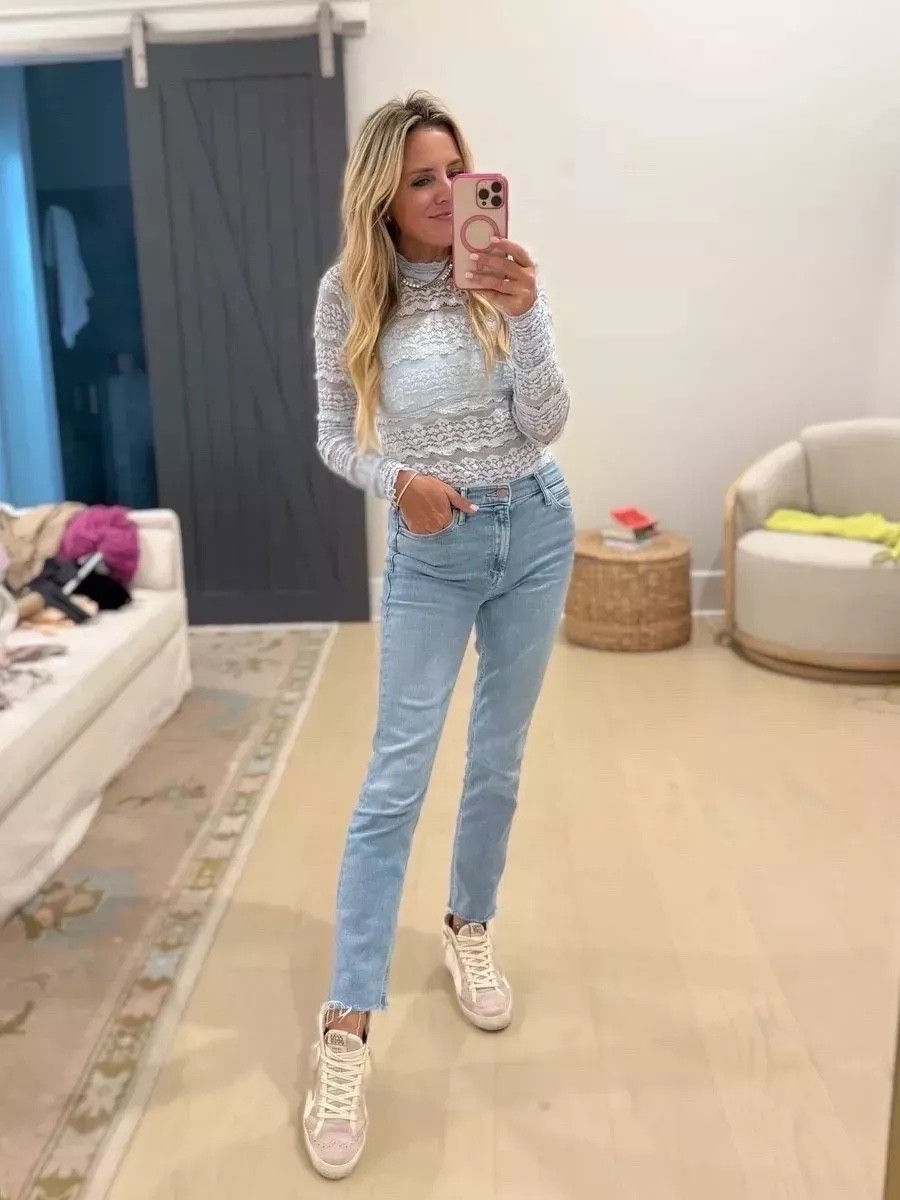 Cutest bodysuit and jeans combo. Perfect early fall casual fit for all the things. Wearing an XS in the bodysuit and 24 in the jeans.

#LTKSeasonal #LTKFindsUnder100 #LTKStyleTip