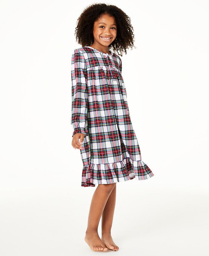 Family Pajamas Matching Kids Stewart Plaid Nightgown, Created for Macy's & Reviews - Pajamas - Ki... | Macys (US)