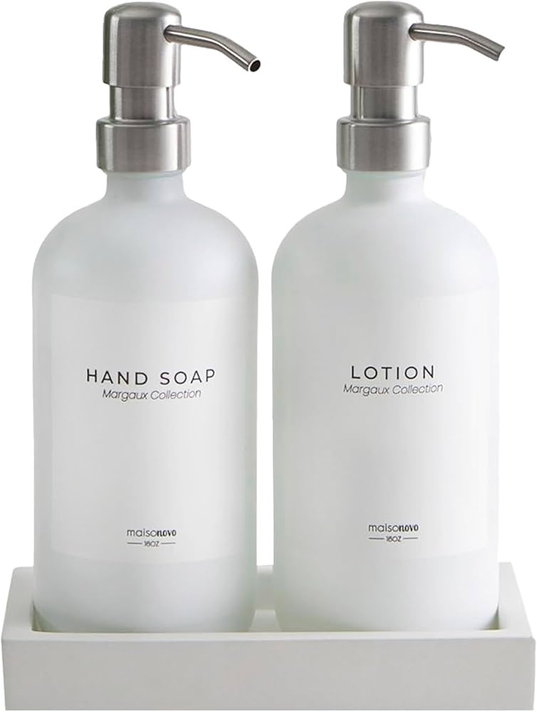 MaisoNovo Glass Soap Dispenser with Pump | Vintage Soap Dispenser Bathroom and Kitchen Soap Dispe... | Amazon (US)