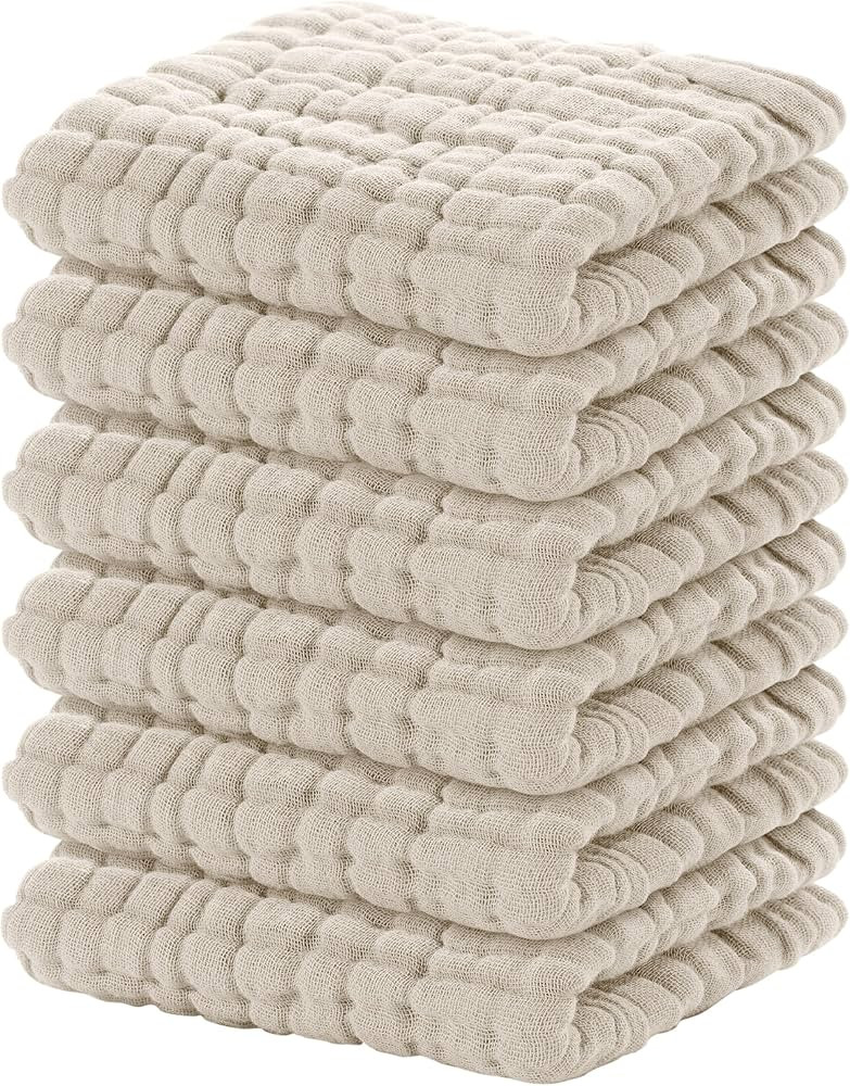 Yoofoss Muslin Baby Washcloths 100% Cotton Face Towels 6 Pack Wash Cloths for Baby 12x12in Soft a... | Amazon (US)