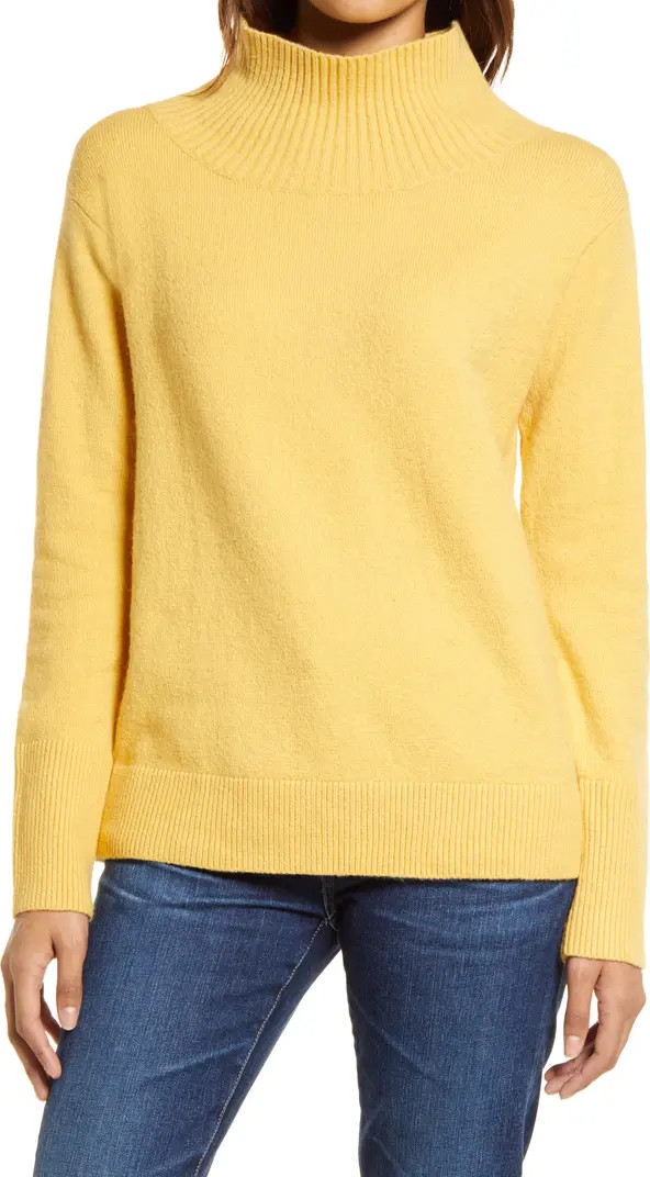 Funnel Neck Cotton Blend Sweater | Nordstrom