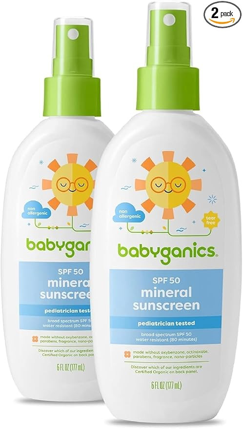 Babyganics SPF 50 Baby Sunscreen Spray | UVA UVB Protection | Octinoxate & Oxybenzone Free | Wate... | Amazon (US)