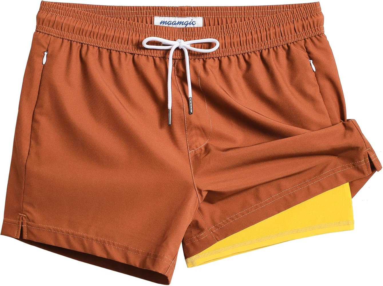 maamgic Mens Swim Trunks with Compression Liner Short Stretch Mens Bathing Suit Quick Dry Swimmin... | Amazon (US)