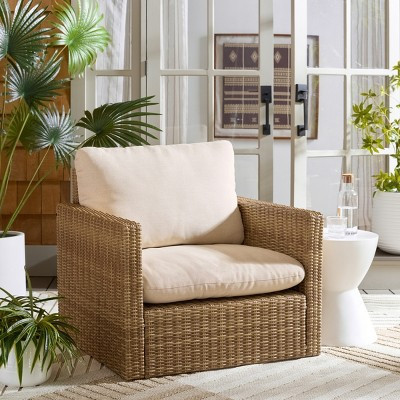 Emma Armchair Indoor/Outdoor - PAT7563 - Natural/Taupe - Safavieh | Target