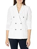 Tommy Hilfiger Women's Faux Double Breasted Blazer, White, 10 | Amazon (US)