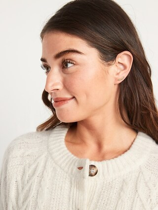 Real Gold-Plated Hammered Ear Crawlers for Women | Old Navy (US)
