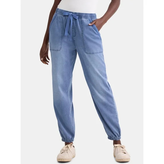 Time and Tru Women's High Rise Parachute Jogger Pants, 28" Inseam, Sizes XS-XXXL | Walmart (US)