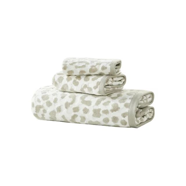Sofia Home 3-Piece Leopard Jacquard Towel Set, Tan by Sofia Vergara | Walmart (US)