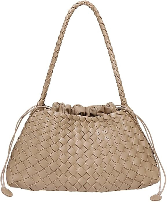 Woven Hobo Bags for Women Suede Woven Tote Bag Trendy Bucket Purse Underarm Shoulder Bag Vintage ... | Amazon (US)