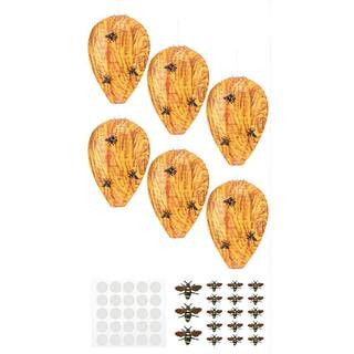 Outdoor Wasp Bee Deterrent Trap with 18 Realistic Solid Bees and Easy Installation Yellow Jacket Repellent 6 Pack | The Home Depot