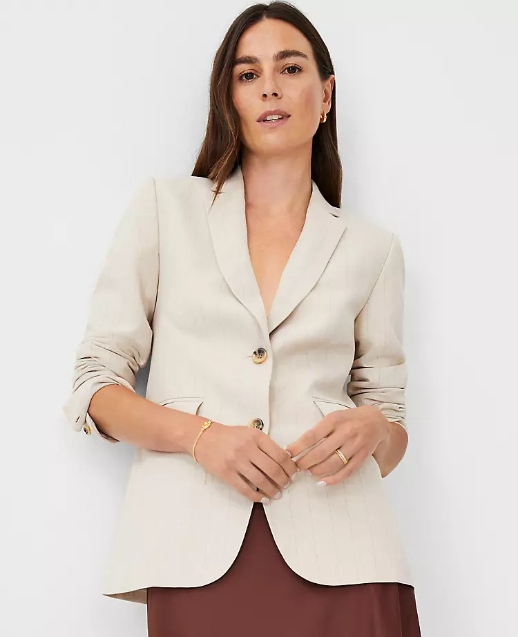 The Greenwich Blazer in Pinstripe | Ann Taylor (US)