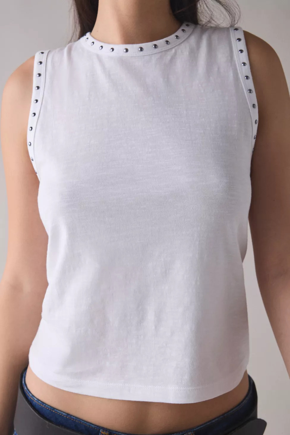 UO Teddi Studded Crop Tank Top | Urban Outfitters (US and RoW)