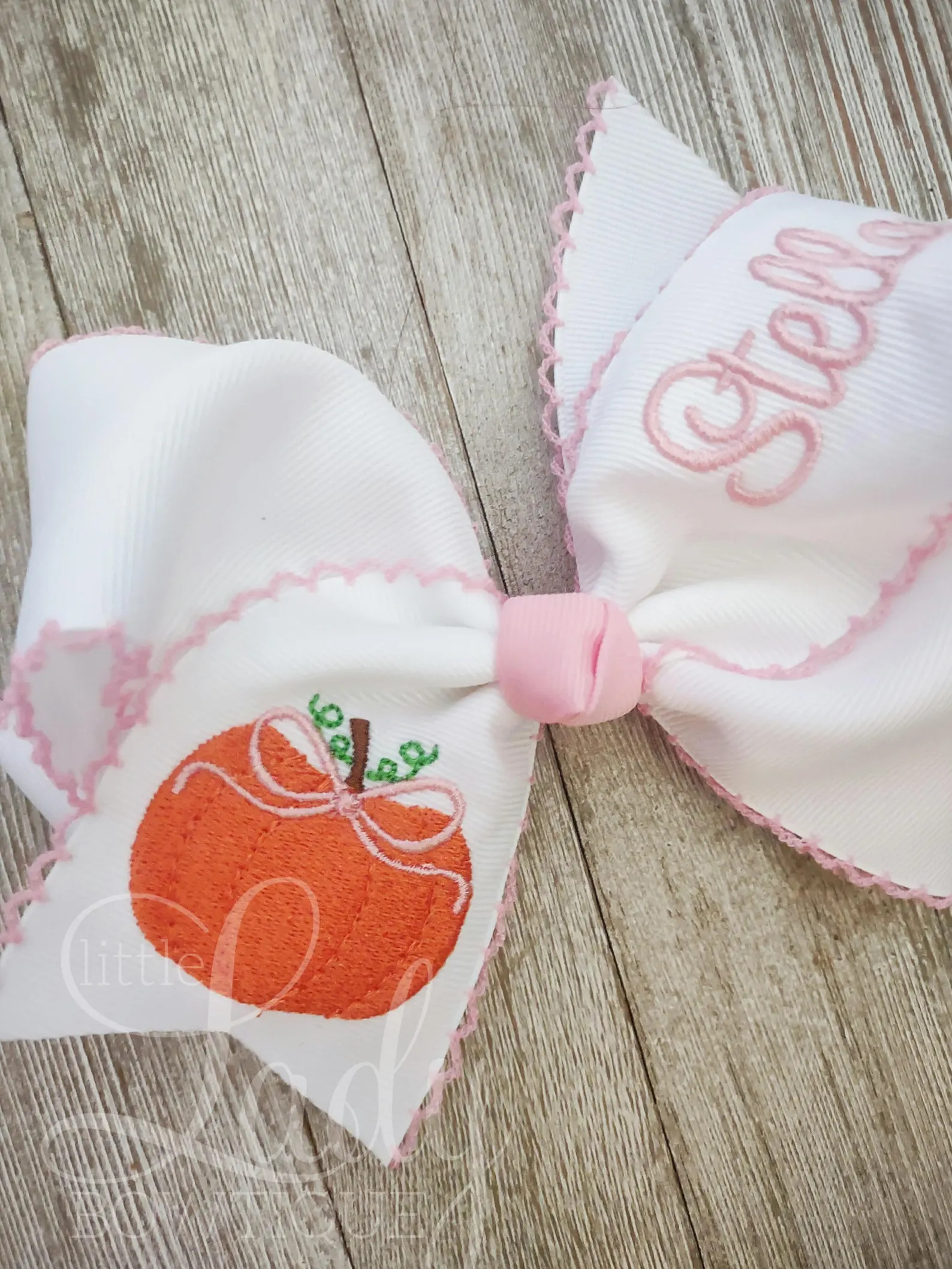 Embroidered Pumpkin Hair Bow – Personalized Fall Headband | Etsy (Global)