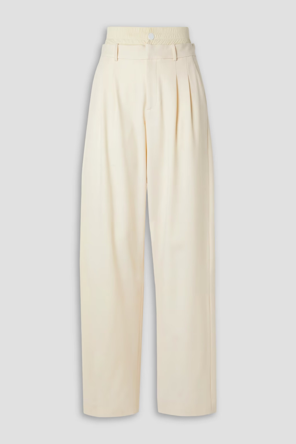Layered wool-blend twill wide-leg pants | The Outnet (US and CA)