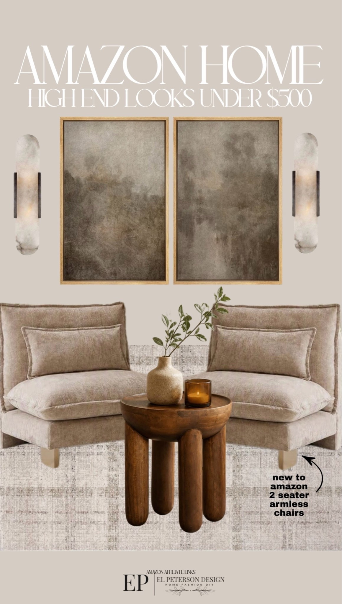 Amazon
Artwork
Set if 2 chairs
Rug
Accent Table
Artwork
Wall sconce

#LTKHome