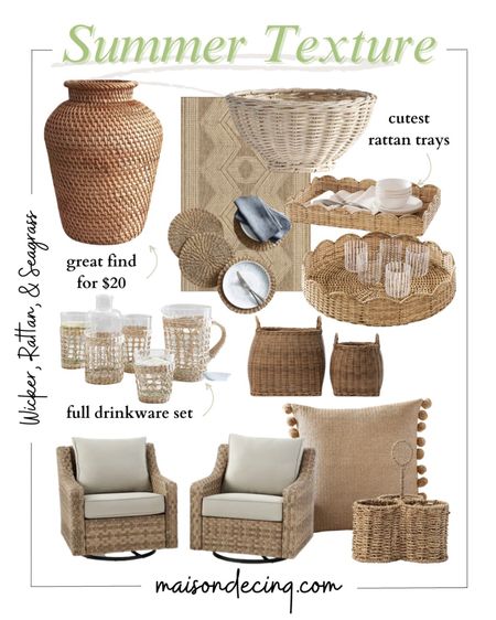 Nothing screams summer like wicker and rattan - from trays to pillows to furniture it’s the perfect summer accent!

#wickervase #homedecor #summerdecor #patiofurniture #outdoorpillow #outdoorrug

#LTKunder50 #LTKhome #LTKSeasonal