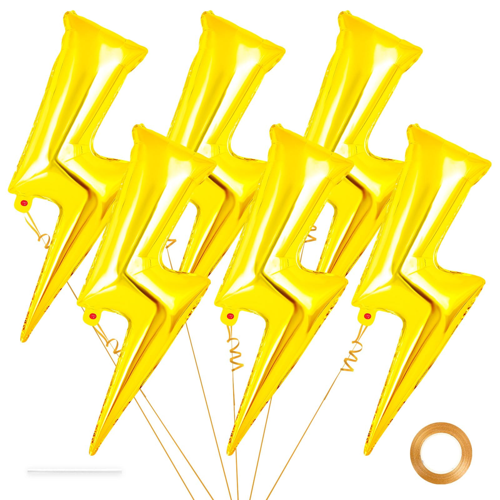 6 Pcs Large Lightning Balloons,36 Inch Lightning Bolt Foil Balloons,Flash Balloons for Party,Ligh... | Amazon (US)