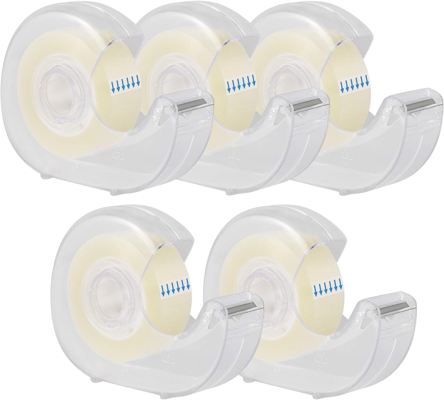 KIDMEN Transparent Tape,Clear Tape for Office, Home, School，5 Dispensered Rolls, 0.7 x 1300 Inc... | Amazon (US)