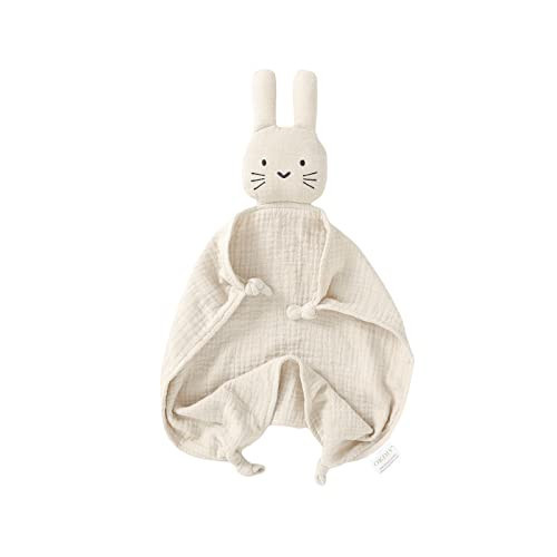 okdiy Organic Cotton Bunny Loveys for Babies,Newborn Baby Lovey Security Blanket,Lovies for Babies New Born Baby Unique Neutral Gifts Boys and Girls (Bunny-Khaki) | Amazon (US)