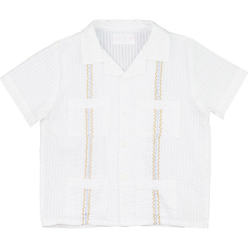 White And Khaki Guayabera | Cecil and Lou