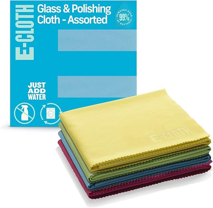 E-Cloth 4-Pack Glass & Polishing Cloth, Sustainable Microfiber Cleaning Cloth Set, Perfect Cleane... | Amazon (US)