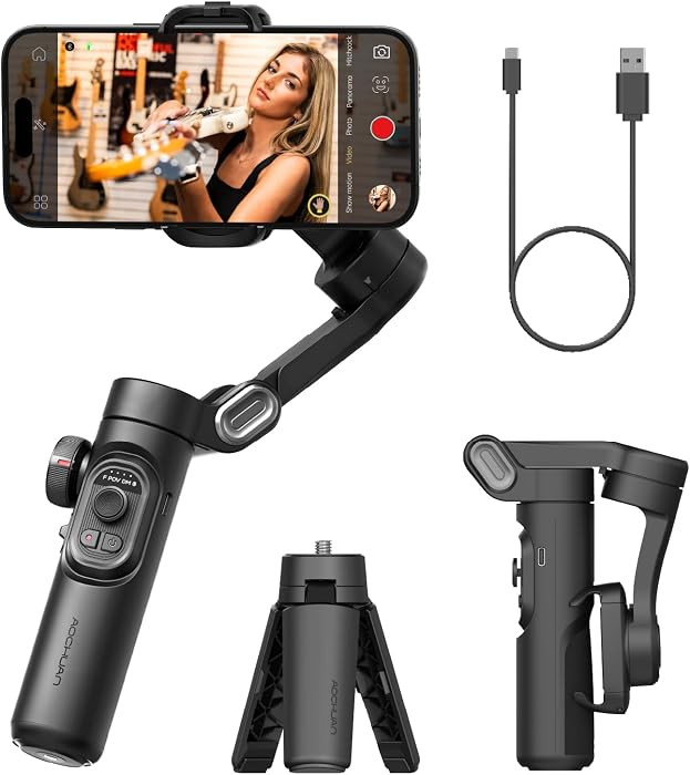 AOCHUAN Phone Gimbal Stabilizer 3-Axis Smartphone Foldable Handheld Gimbal for iPhone with Focus ... | Amazon (US)