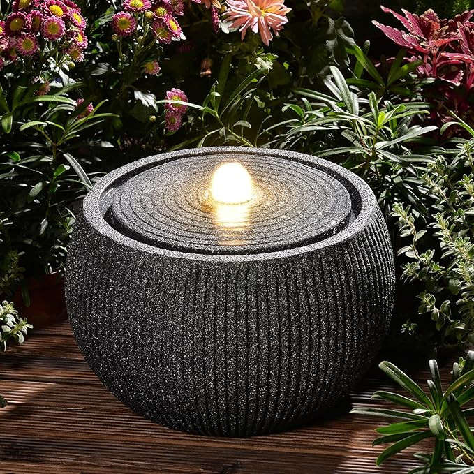 Water Fountain Outdoor Zen Garden Water Feature Outdoor Sphere Fountains for Patio, Deck, Yard, P... | Amazon (US)