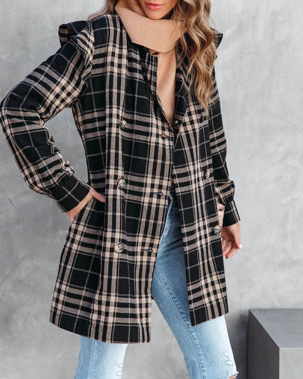 Matilda Plaid Lightweight Pocketed Jacket - SALE | VICI