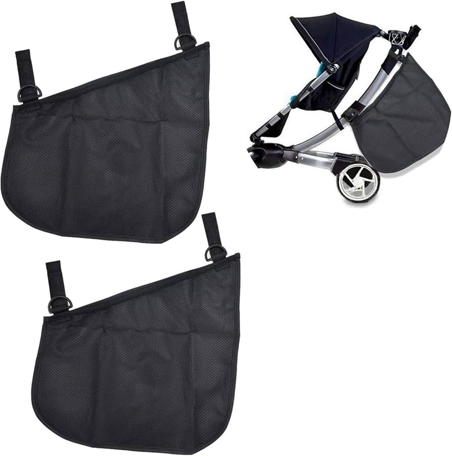 2 Pack Universal Side Sling Stroller Mesh Cargo Net and Organizer, Extra Stroller Storage Space, ... | Amazon (US)
