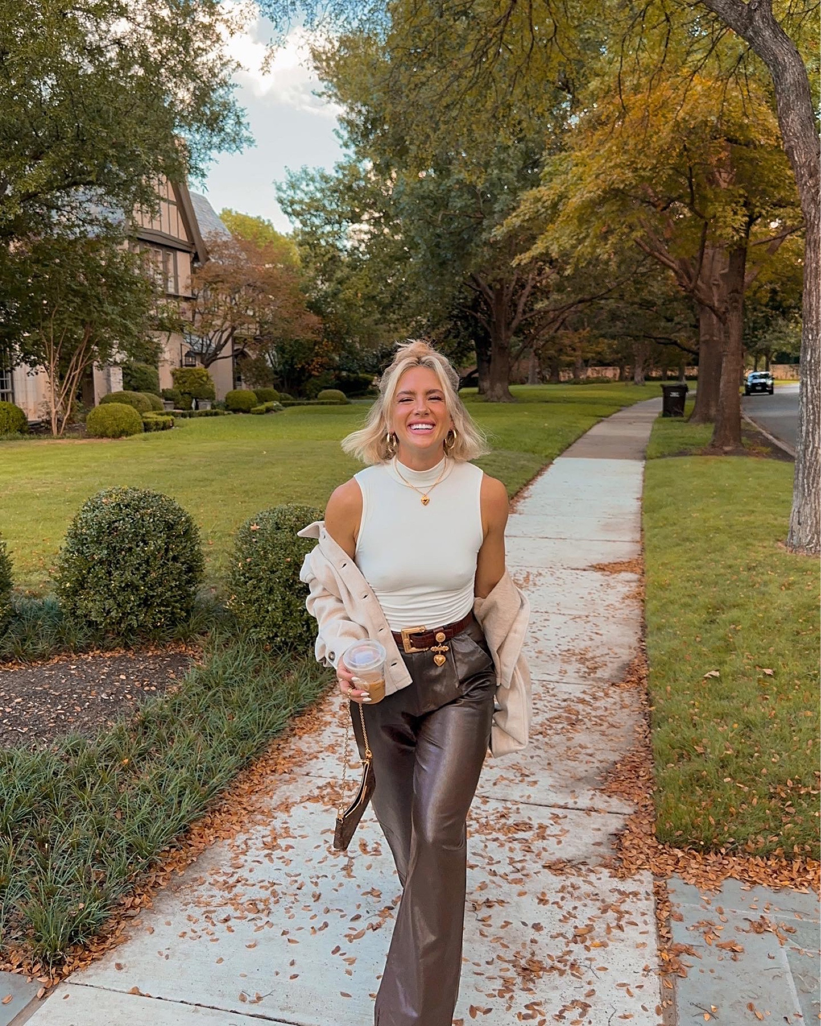 Fall outfit. Brown leather pants. Code KEMPER20

#LTKstyletip #LTKSeasonal #LTKsalealert