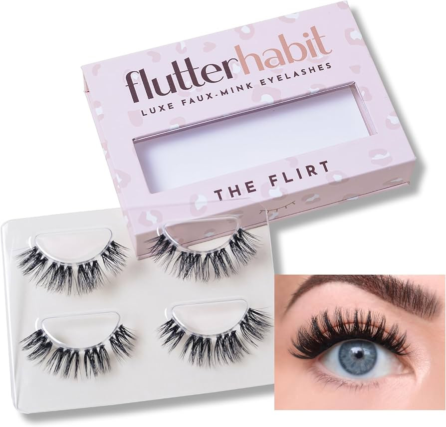 FlutterHabit The Flirt Lashes, DIY Lash Extensions [Up to 10 Day Wear], Curly & Subtle Cat-Eyed C... | Amazon (US)