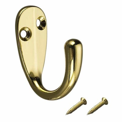 ReliaBilt  Robe hooks Single-Hook Polished Brass Towel Hook | Lowe's