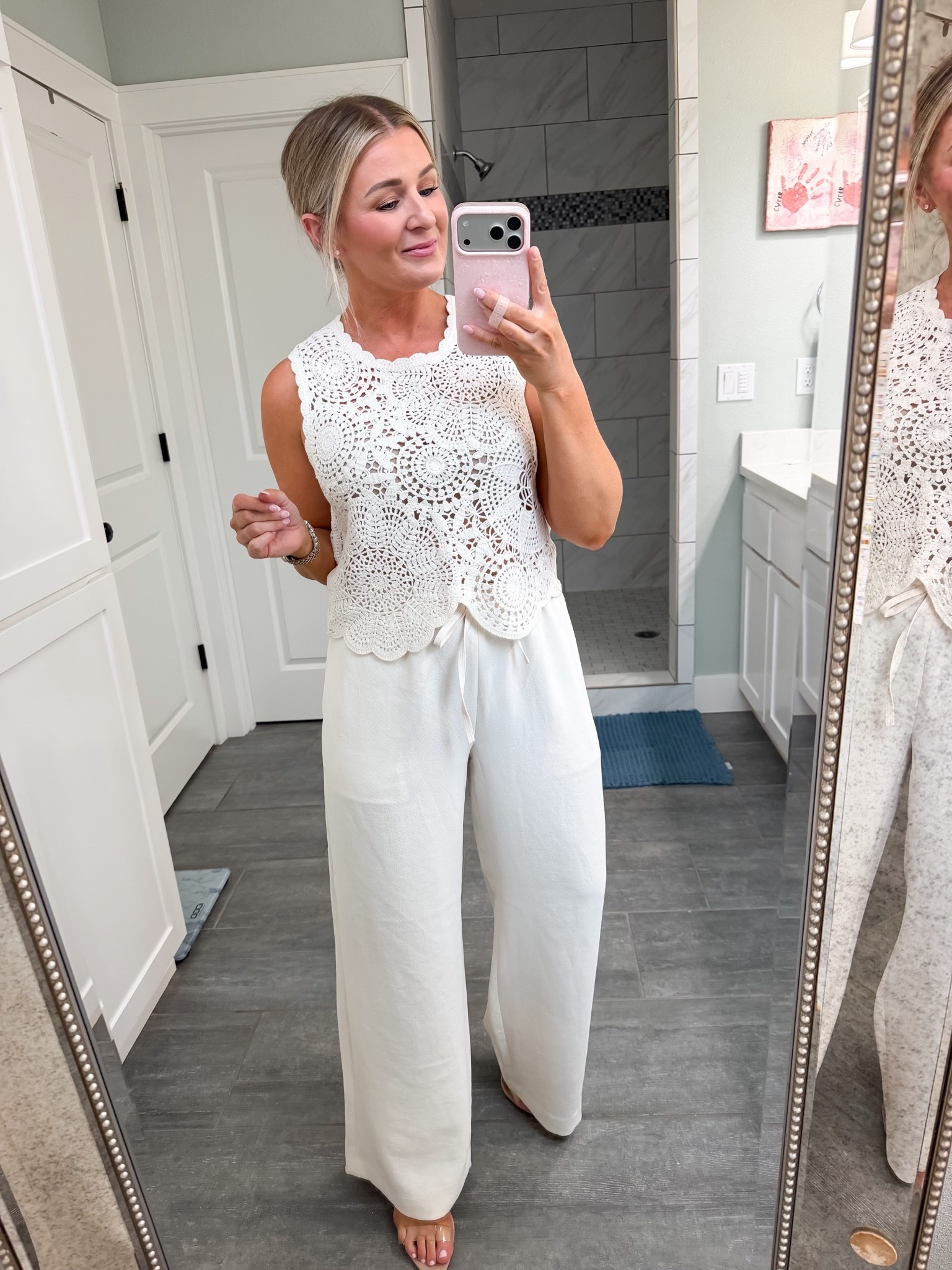Graduation guest outfit | viral pants 

Small top
Medium short lodge pant

#LTKootd #LTKSaleAlert #LTKOver40