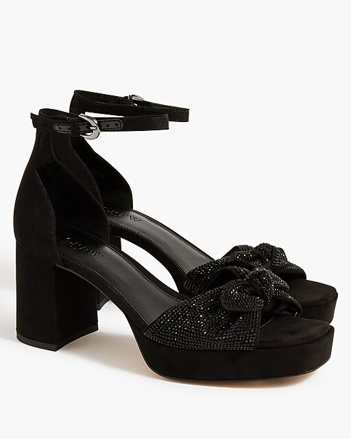 Rhinestone bow platform heels | J.Crew Factory