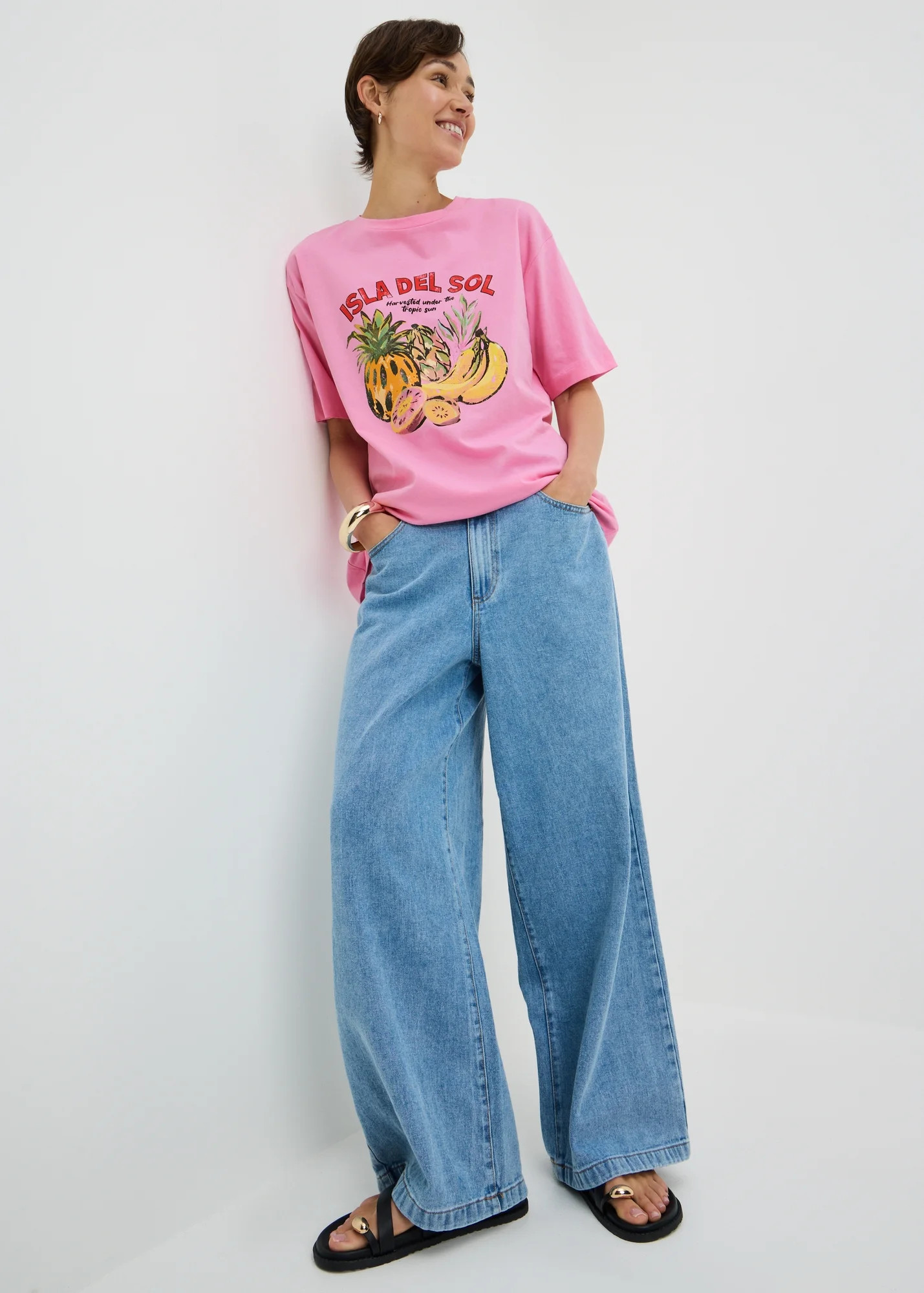Pink Island Graphic Oversized T-Shirt | Matalan (UK)