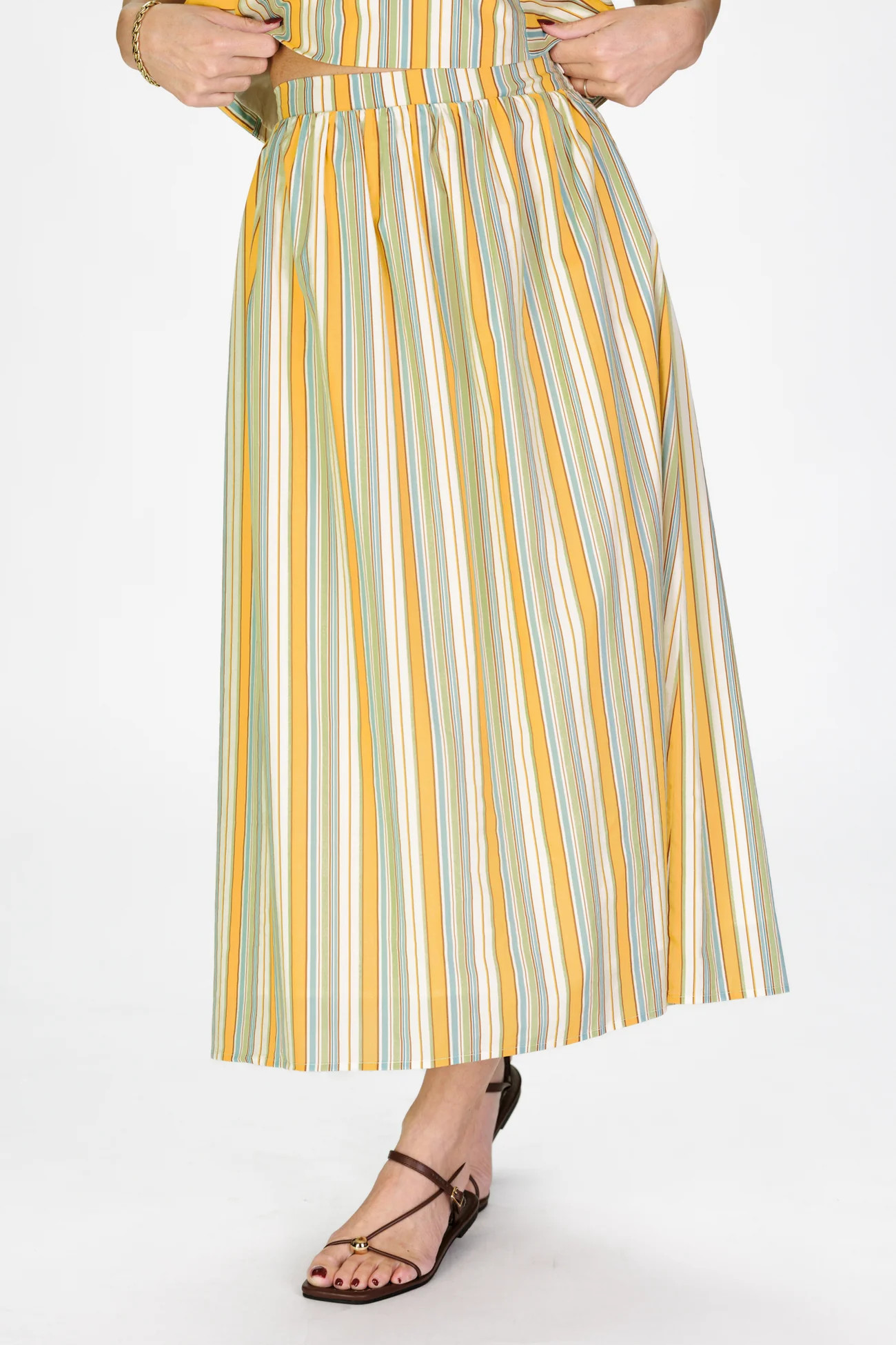 Shelley Skirt in Charleston Sunset Stripe | Duffield Lane