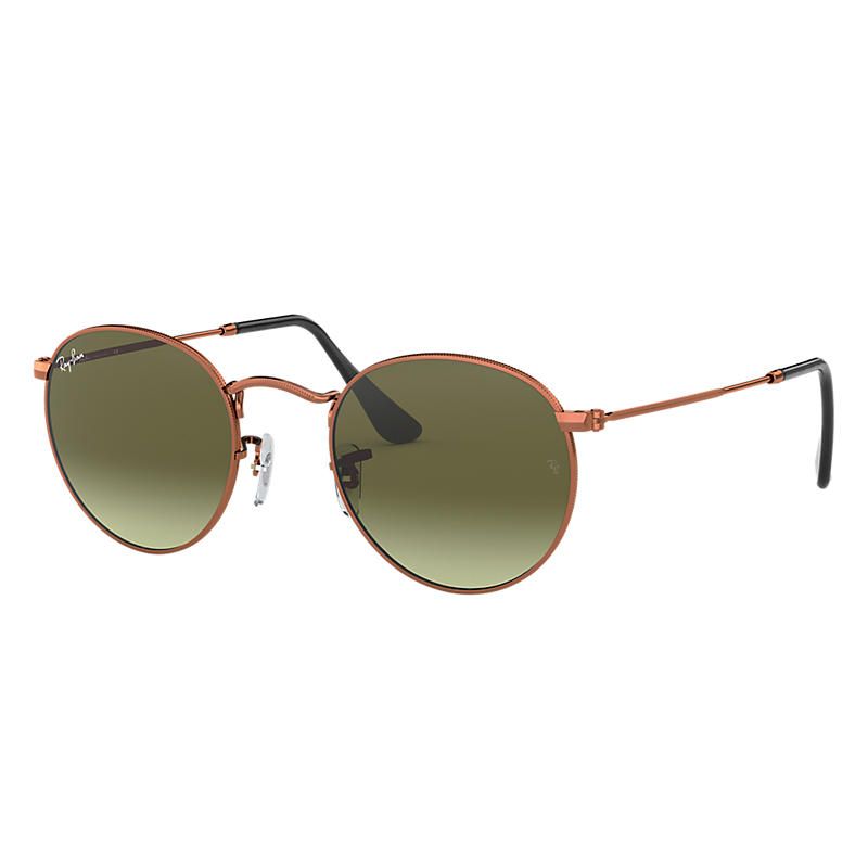 Ray-Ban Round Metal Copper Sunglasses, Green Lenses - Rb3447 | Ray-Ban (US)