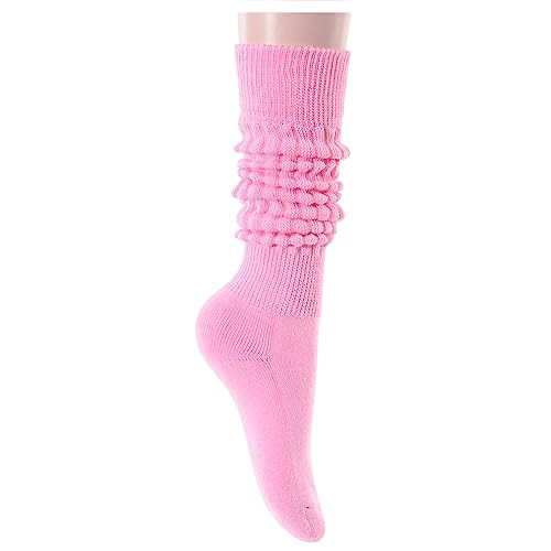 sockfun Slouch Socks Slouchy Scrunch Scrunchy Socks, Pink Long Tube Socks | Amazon (US)