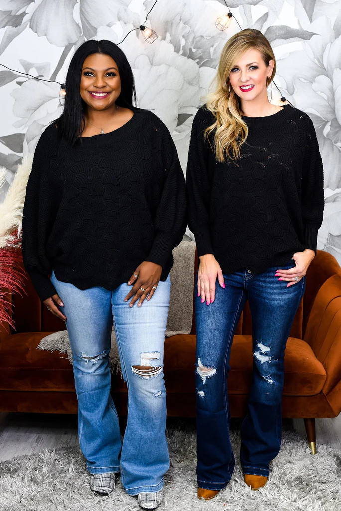 Smooth Criminal Black Solid Knitted Top - T1529BK | Tee for the Soul