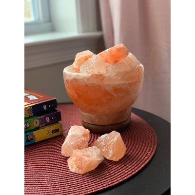 Fire Bowl Salt Lamp Pink - Q&A Himalayan Salt: Traditional Modern Decor, No Assembly, E12 Bulb Included | Target