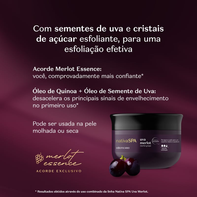 Esfoliante Corporal Nativa Spa Uva Merlot 200g | O Boticário | oBoticario (BR)
