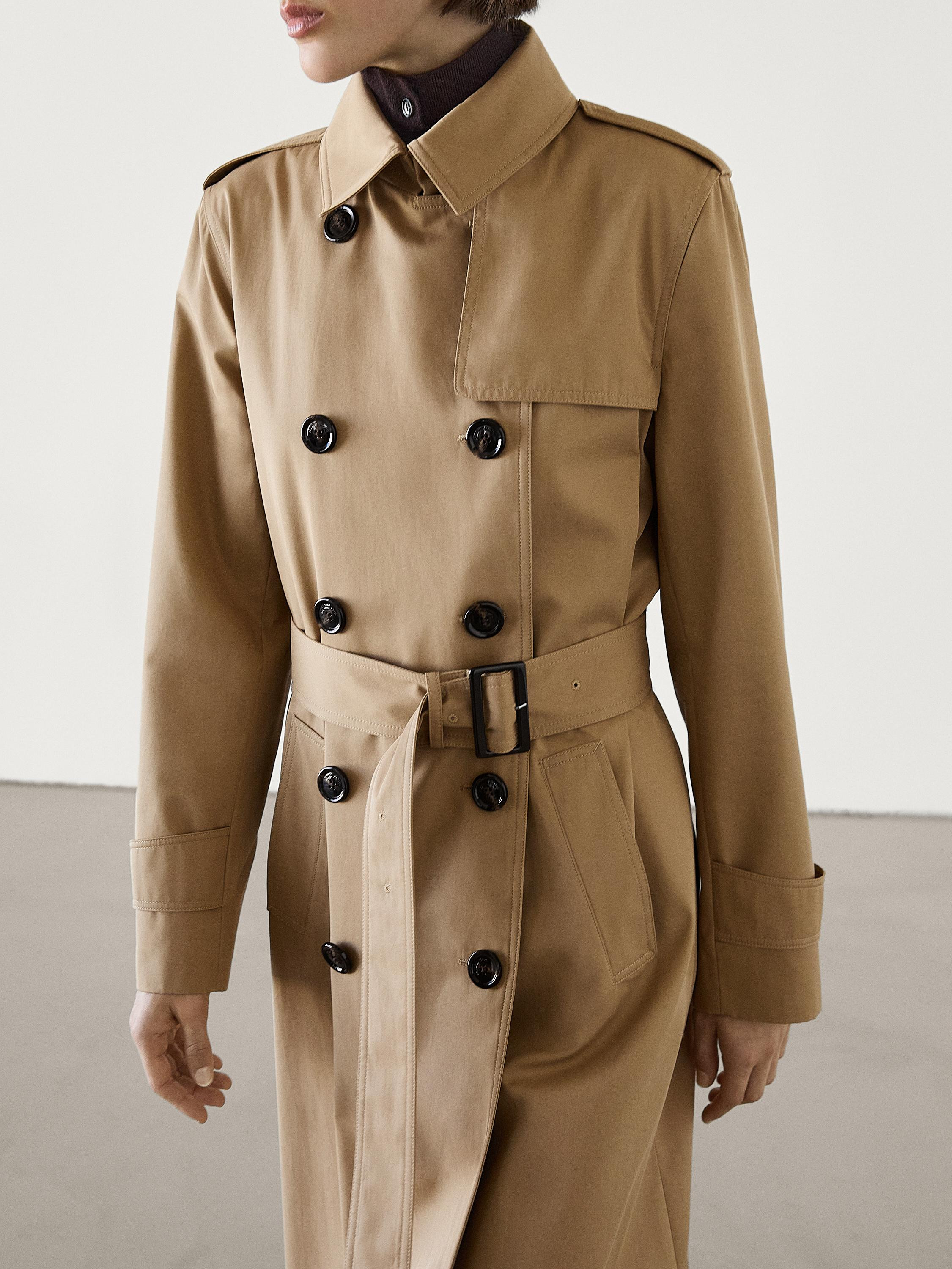 100% cotton trench coat with belt | Massimo Dutti US