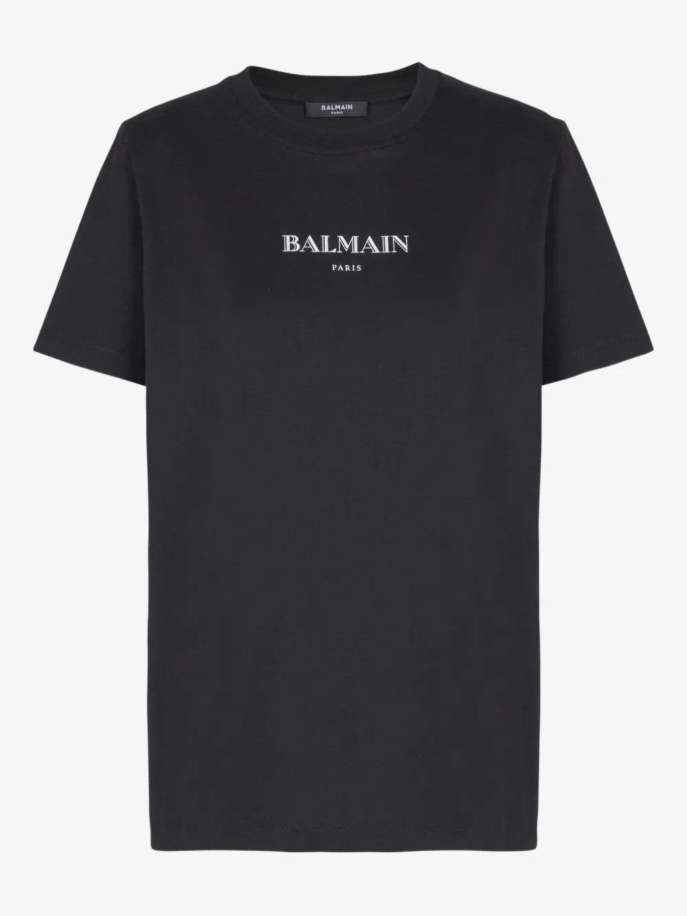 Balmain logo-embroidered cotton T-shirt - Black | Farfetch Global