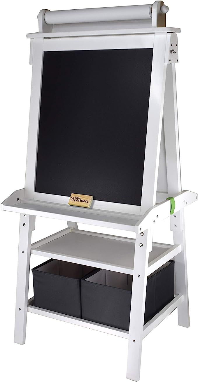 Little Partners 2-Sided A-Frame Art Easel with Chalk Board, Dry Erase, Storage, Paper Feed and Ac... | Amazon (US)