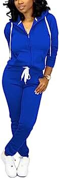 Mrskoala 2 Piece Outfits Lounge Jogging Suits for Women Sweatsuit Tracksuit Long Sweatpants Set | Amazon (US)