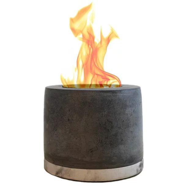 Concrete Tabletop Fire Pit - Ethanol Fire Pit, Fire Bowl, Mini Personal Fireplace for Indoor & Ga... | Walmart (US)