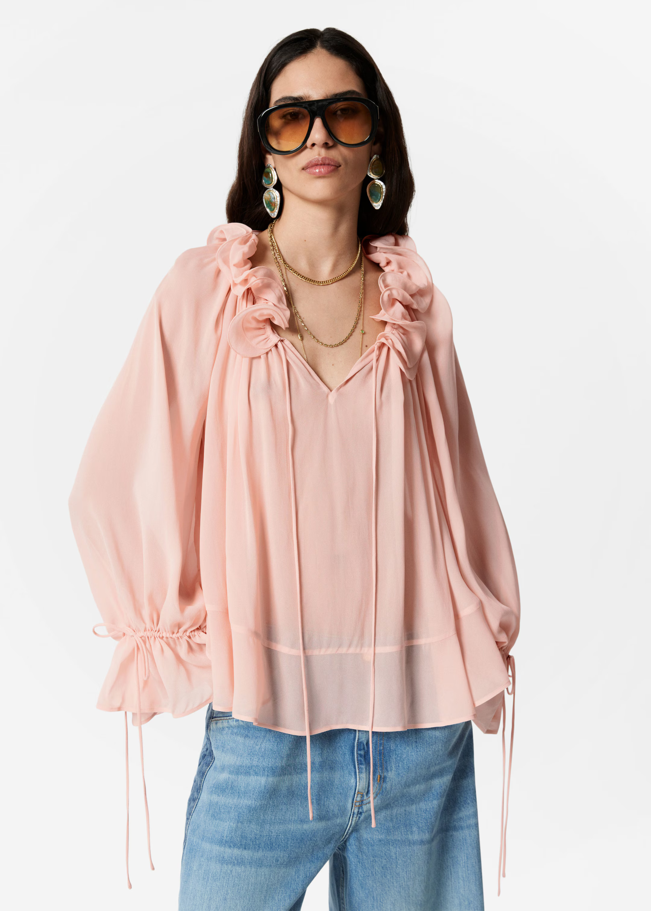 Ruffle Blouse - Dusty Pink - Blouses - & Other Stories GB | & Other Stories UK
